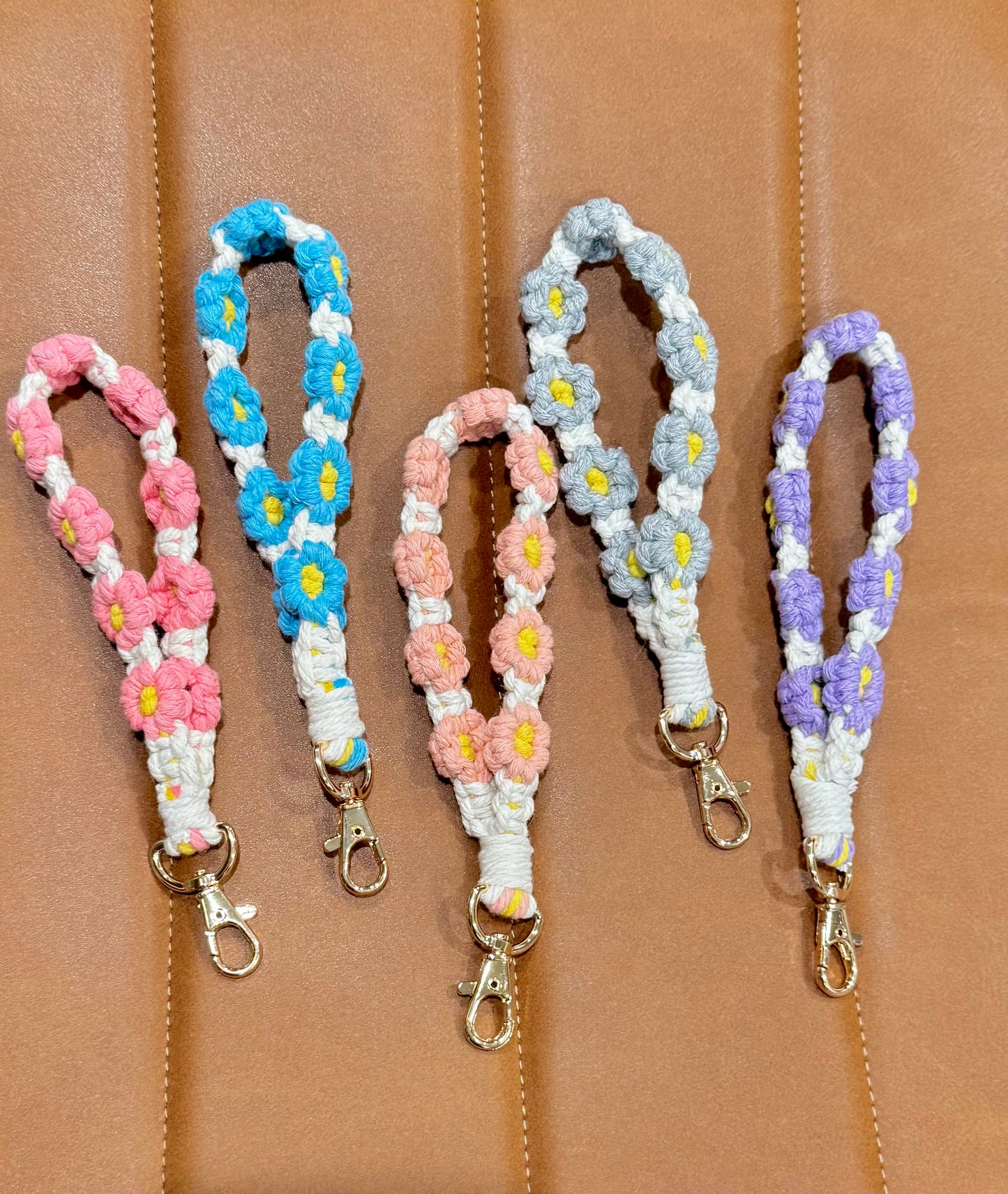 Floral Crochet Keychain