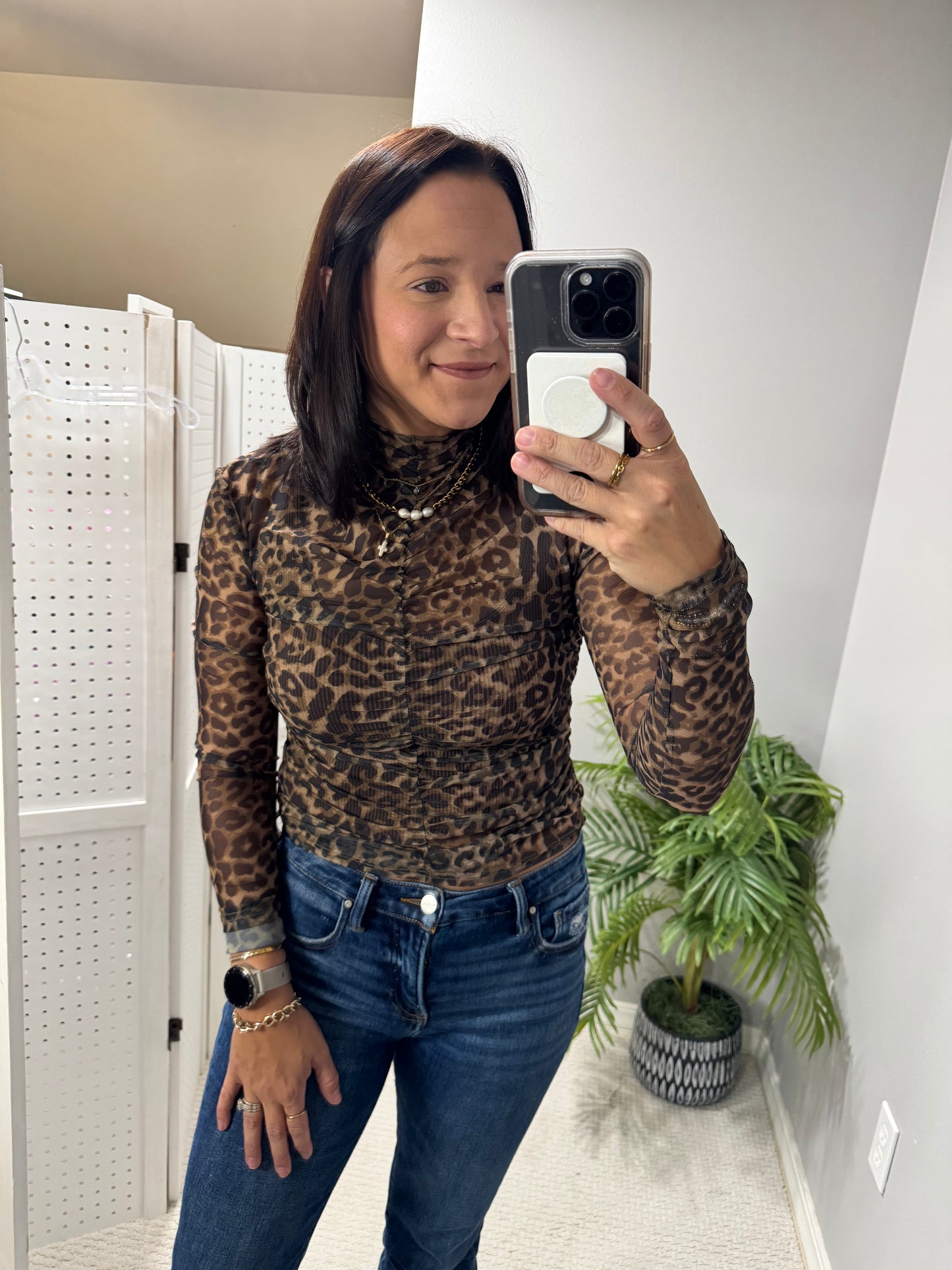 Leopard Layering Top