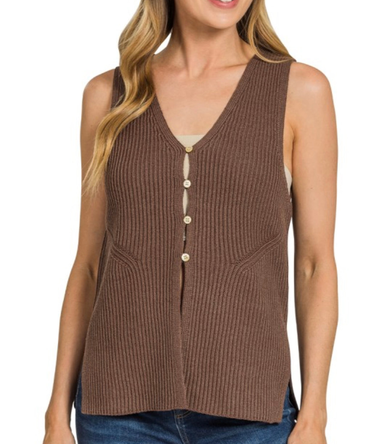 4 Buttons Sweater Vest