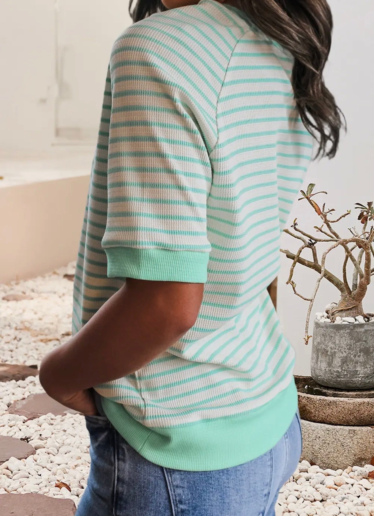 Mint Stripe Top