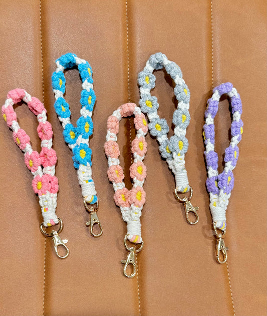 Floral Crochet Keychain
