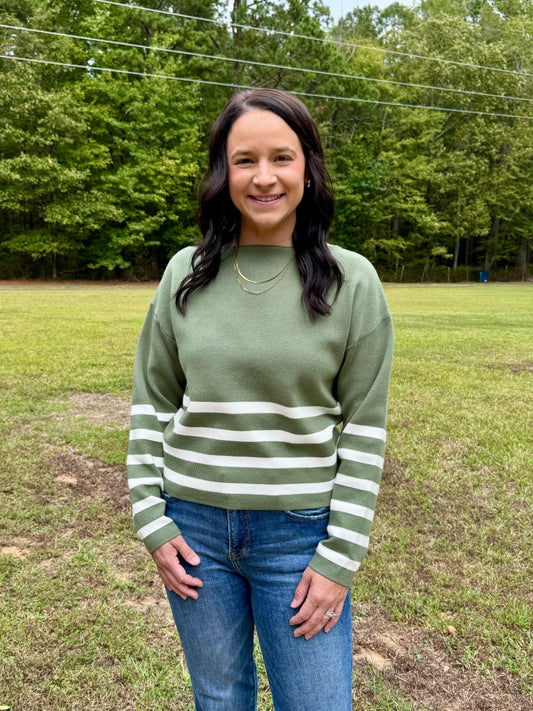 Striped Cropped Sweater