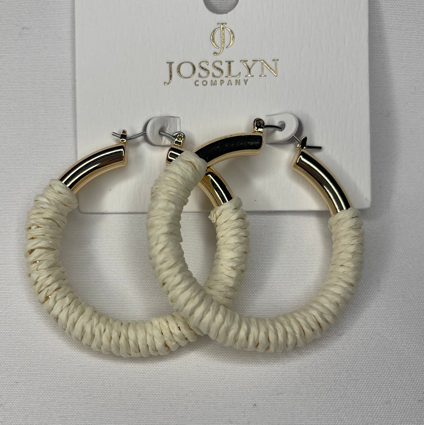 Gold Hemp Rope Wrapped Hoop Earrings