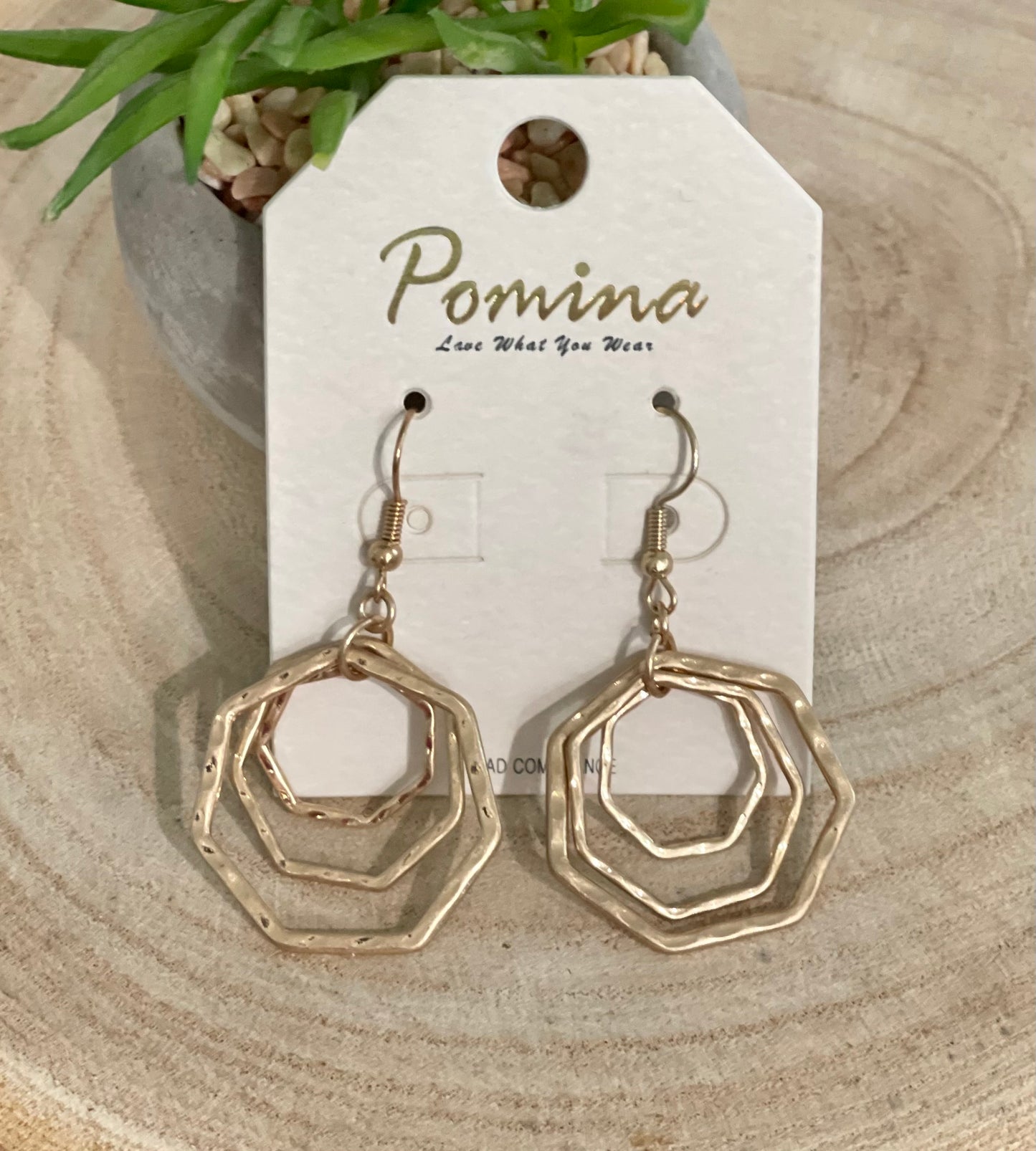 Hammered Geometric Earrings