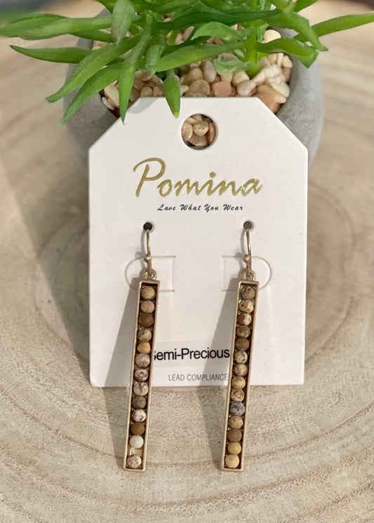 Brown Bar Earrings