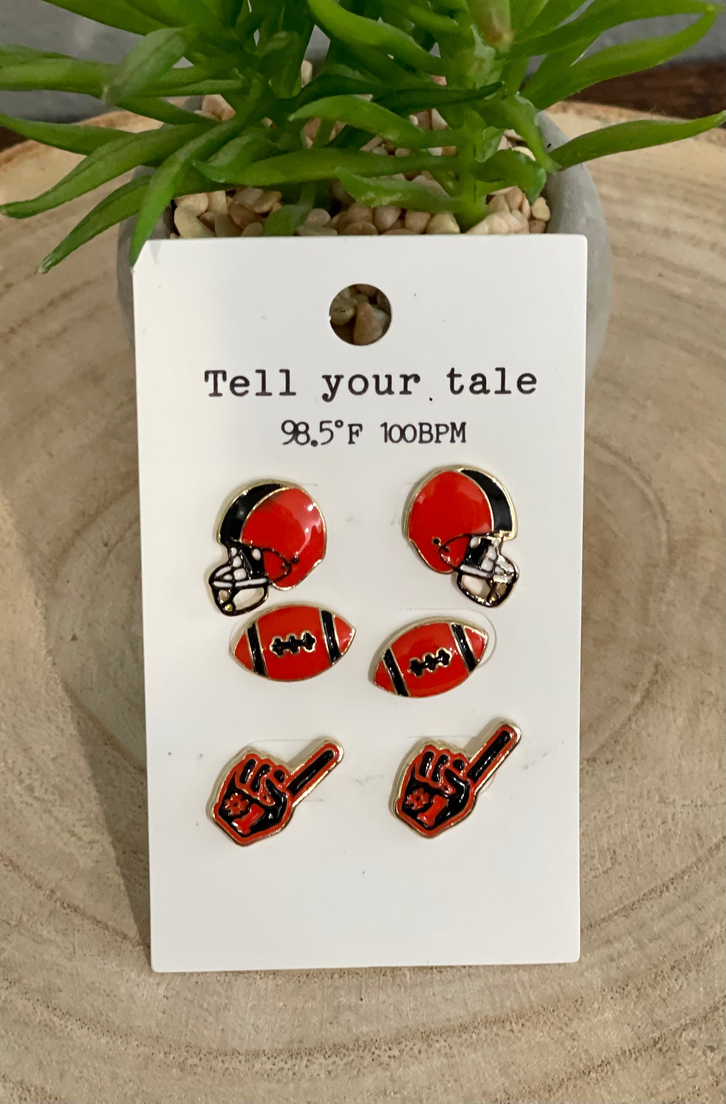 Orange School Spirit Football Stud Pack