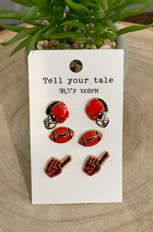 Orange School Spirit Football Stud Pack