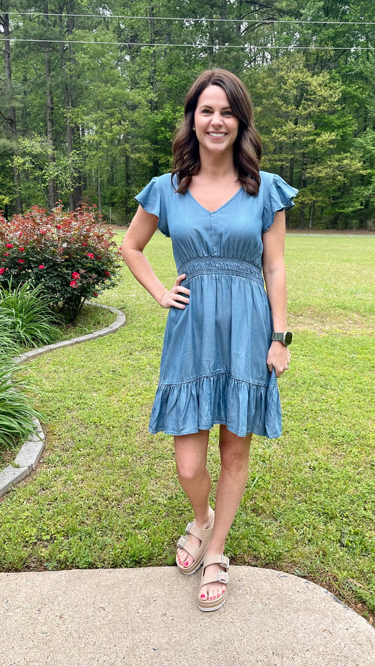 Chambray Mini Dress