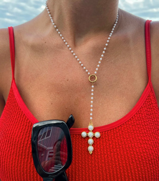 Lariat Pearl Cross