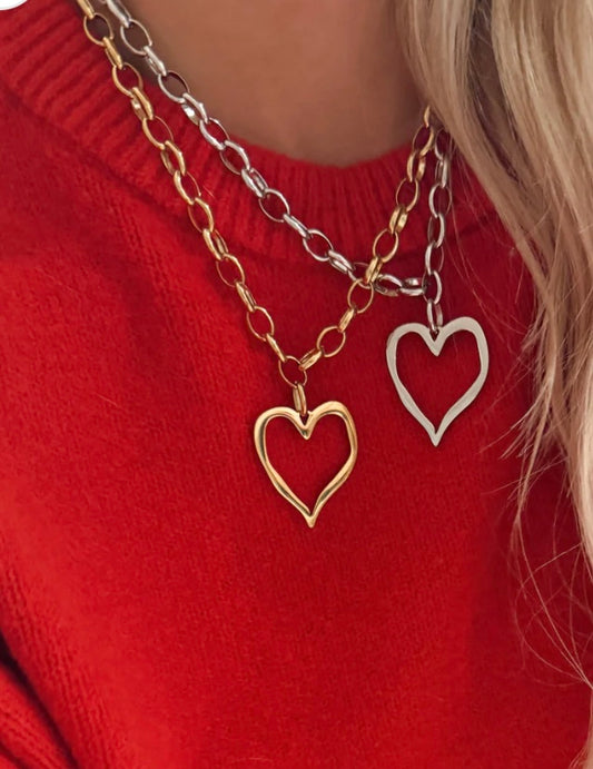 Large Open Heart Necklace