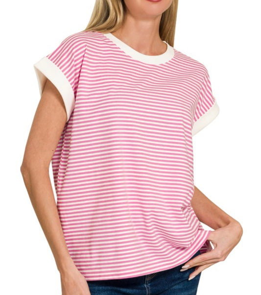 Striped Cuff Top