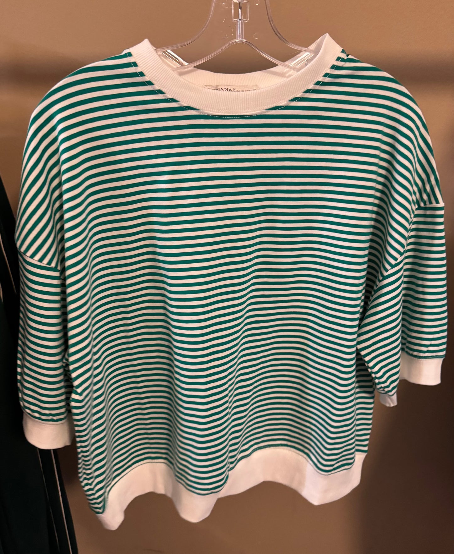 Green and White Top